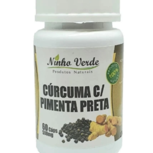 CÚRCUMA COM PIMENTA PRETA – 60 CÁPSULAS DE 500MG – NINHO VERDE