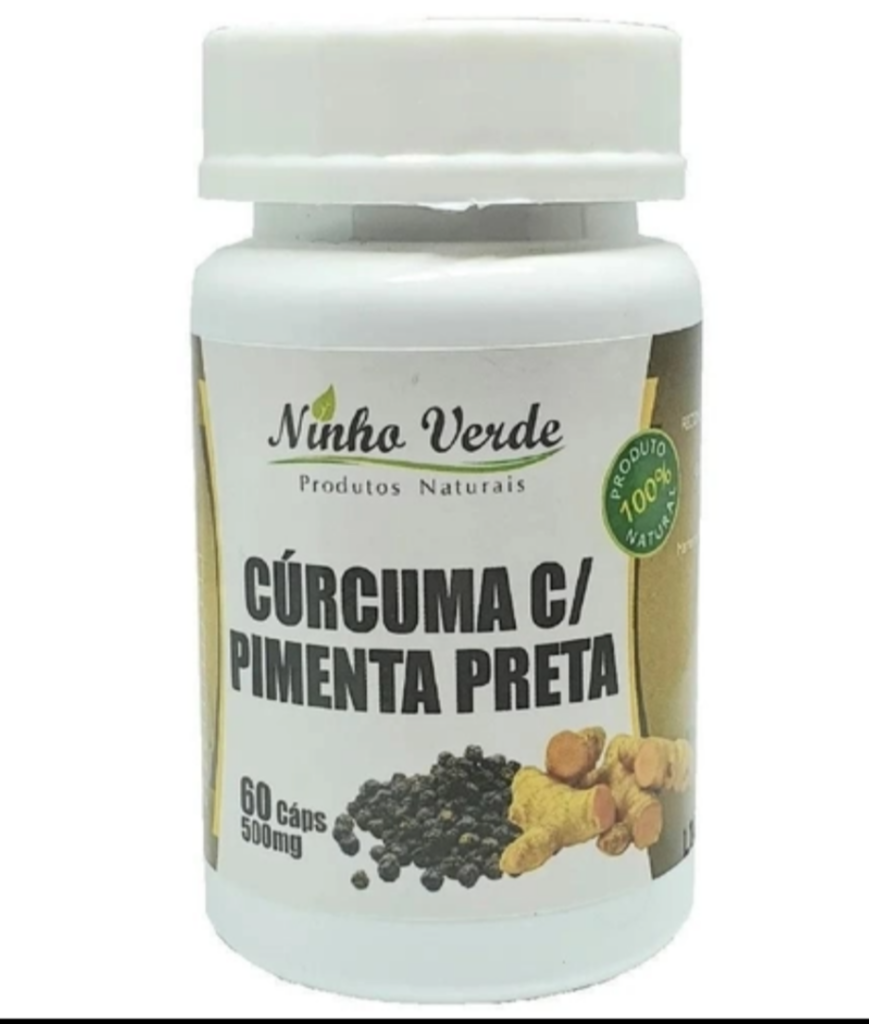 CÚrcuma Com Pimenta Preta 60 CÁpsulas De 500mg Ninho Verde Vida Green Produtos Naturais