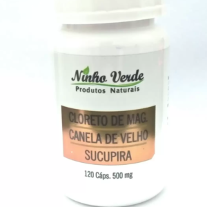 CLORETO DE MAGNÉSIO + CANELA DE VELHO + SUCUPIRA 500MG 120 CÁPSULAS – NINHO VERDE