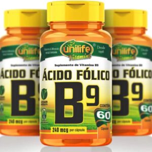 Vitamina B9 Ácido Fólico Unilife 60 cápsulas