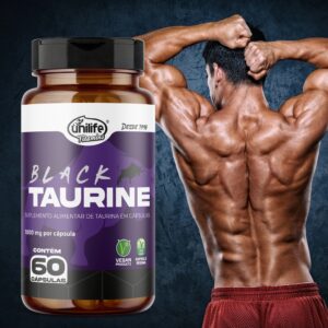 Suplemento Alimentar de Taurina Black Taurine Unilife 60 Cápsulas