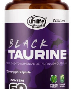 Suplemento Alimentar de Taurina Black Taurine Unilife 60 Cápsulas