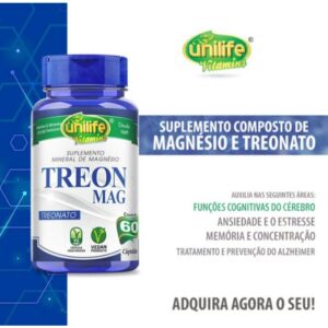 Magnésio L-Treonato Unilife – Treon Mag 60 Cápsulas